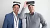 Produktspesialist i Samsung Øyvind Åsen og sjefen for Making View, Are Vindfallet, tror VR briller kommer til å få stor utbredelse og mange bruksområder. Foto: Eirik Urke.