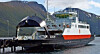 MF 'Hålogaland' ved kai på Flesnes på vestsiden av Gullesfjorden i Kværfjord. De som vil drive sambandet Revsnes-Flenes om tre år, må gi anbud innen utgangen av mars. (Foto: Norsk Skipsfartsforum)