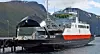 MF 'Hålogaland' ved kai på Flesnes på vestsiden av Gullesfjorden i Kværfjord. De som vil drive sambandet Revsnes-Flenes om tre år, må gi anbud innen utgangen av mars. (Foto: Norsk Skipsfartsforum)