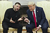 Volodymyr Zelenskyj og Donald Trump under møtet i Det hvite hus i februar, da det absolutt ikke ble noen avtale.