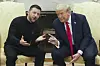 Volodymyr Zelenskyj og Donald Trump under møtet i Det hvite hus i februar, da det absolutt ikke ble noen avtale.