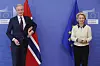 Statsminister Jonas Gahr Støre (Ap) i Brussel sammen med EU-kommisjonens president Ursula Von der Leyen. Bildet er fra en tidligere anledning.