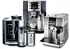 De tre testkandidatene: fra venstre Siemens EQ7, Delonghi Perfekta og Delonghi Primadonna.