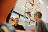 I front: Instituttleder Rein Terje Thorstensen (t.v) ved Institutt for ingeniørvitenskap og postdoktor Knut Berg Kaldestad jobber begge for at Sørlandet skal forbli verdensledende på teknologifronten.