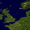 Fra Westland-flyplassen i Yeovil til Sola lufthavn er det 556 nautiske mil. Foto: Great Circle Mapper