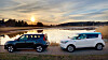 Kia e-soul 64 kWh til venstre, Kia Soul EV 30 kWh til høyre. Mye er likt, men bilene oppleves likevel som natt og dag.