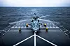Tyske Thyssenkrupp Marine System lover selskapets F127-fregatter vil ha støtte for Sikorsky MH-60 Seahawk-helikoptre, i tillegg til NHIndustries NH90, som selskapet er sikre på at Norge ikke vil velge. Bildet er fra fregatten KNM Roald Amundsen hvor et amerikanske Seahawk-helikopter har landet.