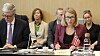 EU-ambassadør Rolf Einar Fife og utenriksminister Anniken Huitfeldt på EØS-møte i Brussel i 2022.