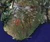 Rosskreppfjorden, ringet inn i rødt, er en regulert kunstig innsjø som ligger på grensen mellom Vest-Agder og Aust-Agder.