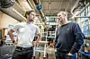 Maskiningeniørene Ludwig Kuhn (til venstre) og Ole Gunnar Dahlhaug sier samarbeidet med biologer har vært en øyeåpner, med tanke på utfordringene som følger med vannkraftverkene. Foto: Sølvi W. Normannsen