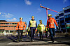 Kronprins Haakon under et besøk hos Veidekke i Oslo januar i fjor.