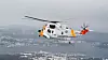 Sea King 073 over Oslofjorden i forbindelse med formasjonsflyging mandag 11. desember. Tirsdag fløy det til Bodø. Foto: Eirik Helland Urke