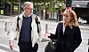 Forsvarsbygg-sjef Thorbjørn Thoresen og hans advokat, Marianne Klausen, på vei inn til tingretten.