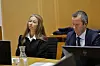 Advokat Ingrid Skog Hauge fra Regjeringsadvokaten og departementsråd Frede Hermansen i Forsvarsdepartementet. Foto: Arash A. Nejad