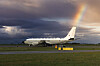 Britisk RC-135W Rivet Joint-fly under avgang fra Ørland flystasjon denne uken.
