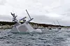Den havarerte fregatten KNM Helge Ingstad fotografert en uke etter kollisjonen i 2018.