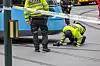 Politiet undersøkte sporvekselen etter ulykken. Føreren har senere forklart at han ble ble uvel og mistet bevisstheten før ulykken. Foto: Arash A. Nejad
