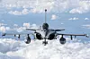 Et fransk Rafale B under en øvelse tilknyttet nukleær avskrekking. Dette flyet kan frakte ASMP-A-missiler, som kan utstyres med kjernefysiske stridshoder. Foto: Det franske luftforsvaret