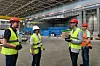 Bak de blå blokkene skal nøytronene produseres og føres ut til eksperimenter som skal bygges her i hallen. Foto: Hilde Lynnebakken/UiO
