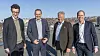 Fra venstre: Jan Helland Eide i Hitecvision, konsernsjef Ståle Gjersvold i TrønderEnergi, seniorpartner Jon Vatnaland i Hitecvision, styreleder Odd Inge Mjøen i TrønderEnergi.