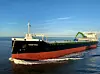 MV Aasfoss ble levert fra Royal Bodewes i 2022. Det er en hybrid selvlosser på 9500 dvt. De tre nye blir nesten helt like, men får en annen hovedmotor. Foto: Aasen Shipping