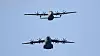 Lockheed Martin C-130J Hercules (øverst) og Airbus A400M Atlas under øvelsen Trident Juncture i fjor høst. Foto: Torbjørn Kjosvold / Forsvaret
