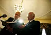 Hedersprisvinner Erik Tandberg sammen med det andre mennesket på månen, Buzz Aldrin, i 2007.