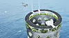 Taket rommer både helikopter-landing, en stor park og selvfølgelig masse solcellepaneler.