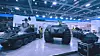 Mission Master XT (i midten) sammen med UGV-familiemedlemmene Mission Master SP utstilt på DSEI-messa i London i 2021.