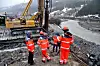 I de kvikkeleirefarlige områdene i Rissa bores stålrørspelene skånsomt ned, for å unngå vibrasjoner som kan utløse skred.