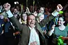 Partileder Arild Hermstad under Miljøpartiet De Grønnes valgvake på Vulkan arena mandag kveld.