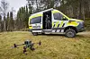 En av politiets dronebiler i aksjon. De bruker droner fra kinesiske DJI, som det en stund var politisk stemning for å forby i offentlige innkjøp. Den stemningen har nå snudd.