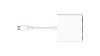 Apples USB-C Digital AV multiport adapter gjør om USB-C-inngangen i den nye Macbooken til tre separate porter. Én for USB, én for HDMI eller VGA og én for USB-C.