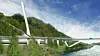 Slik blir Nydalsbrua i Trondheim. Det 55 meter høye, skrå brutårnet skal støpes trinnvis ved hjelp av klatreforskaling. Ill: Statens vegvesen