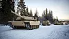 Tre M1A1 Abrams og en Hercules beringsvogn. Foto: Anette Ask/Forsvaret