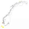 I 2017 anbefalte NVE Utsira nord (i rødt) og enten Søndre Nordsjø I eller II (i gult). Nå vil regjeringen åpne førstnevnte og hente inn høringsinnspill om Søndre Nordsjø II. Illustrasjon: Teknisk Ukeblad