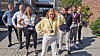 DNV GLs sommerstudenter. Foran I gult: Andrea Bratsberg. Andre rad venstre: Ingelin Herland. Andre rad høyre: August Dahl. Tredje rad venstre: Johann Wist. Tredje rad høyre: Morten Østigård. Fjerde rad venstre: Vetle Kjærstad. Fjerde rad høyre: Fredrik Kittelsen. Ikke tilstede: Amalie Heiberg
