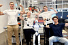 Vasilii Anderson (t.v.), Kristine Skinlo, Pakalon Nirmalan, Thomas Haslund Wik, og Marius August Devold er studentene bak sommerprosjektet hos Element Logic.