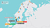 Norges overføringslinjer og mellomlandskabler. Det er også søkt om en ny kabel mellom Norge og Skottland, men dette er ikke avgjort.