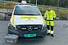 Odd Erling Hoem ved bilen som måler kvalitet på hver meter av veiene i fylket. Foto: Else Britt Ervik/Møre og Romsdal fylkeskommune