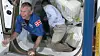 Astronaut Andreas Mogensen ankommer den internasjonale romstasjonen.