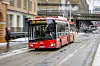 En Solaris-elbuss på vei i Oslo sentrum. Dette er én av over 200 elbusser som ikke har varmepumpe.