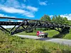 Skubbersenga trebru passerer over riksvei 2 i Eidskog i innlandet.