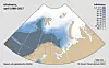 April har vært brukt som fast maksimumsgrense fordi det historisk sett har vært måneden med størst isutbredelse. Illustrasjon: Polarinstituttet