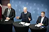 Regjeringen legger frem langtidsplanen for forsvaret i dag. Statsminister Jonas Gahr Stør og forsvarsminister Bjørn Arild Gram i forbindelse med stortingsmeldingen om Nansen-programmet for Ukraina.