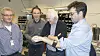 Fredrikstadteamet: Terje Karstang, Bård Eker, Steinar Sælid og Espen Krogh er noen av de som står bak den nye blodsensoren. Foto: orv