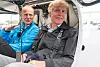 Avinor-sjef Dag Falk-Petersen og tidligere samferdselsminister Ketil Solvik-Olsen i forbindelse med demonstrasjon av det elektriske flyet Pipistrel Alpha Electro. Foto: Eirik Helland Urke