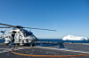 Et NH90-helikopter på den franske fregatten Aquitaine mens den var på tokt i Nord-Atlanteren i fjor.