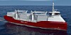 Godsskip med LNG-motor og plug-in hybrid framdrift. Vil kreve landstrøm/ladestrømkobling i havner.