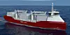 Godsskip med LNG-motor og plug-in hybrid framdrift. Vil kreve landstrøm/ladestrømkobling i havner.